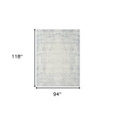 8' x 10' Gray Abstract Washable Non Skid Area Rug